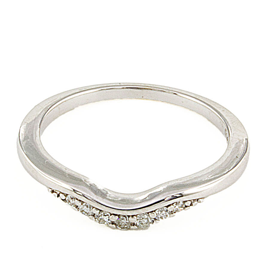 9ct white gold Diamond wishbone Ring size I